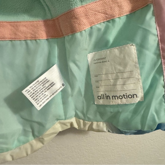 All In Motion Puffer Rainbow Pastel Multi-Colored Jacket w/Hood. Size XS… - Picture 7 of 16
